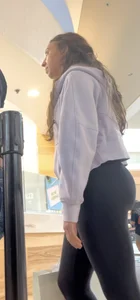 Shapely Booty Wavy Brunette in Black Leggings (OC)