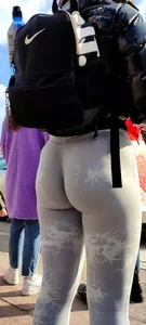 Bomb in leggings  ass scratching