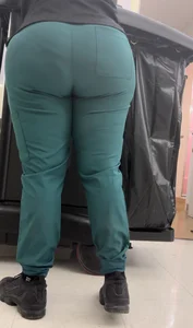 Latina in Tight Green Scrubs (VPL) knew she was recorded! (OC)