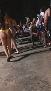 Party girls in bikinis, thongs and swimsuits