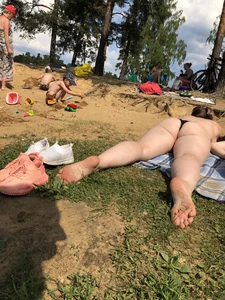 Two Young Chunky Girls Lying at a Beach Creepshots Gallery