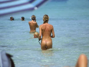Nude beach and topless girls