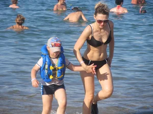 Candid beach and bikini babes