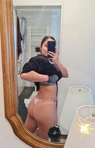 Hot Girl in Panties Pulling Up Her T-Shirt Mirror Selfie, Showing Off Her Booty