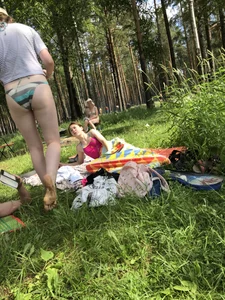 Girls in Swimsuits at a Nature Park Photo Gallery
