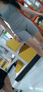 Cute ass VPL in grey