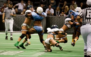 Sexy female football players with hot bodies