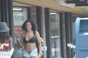 Sexy Florida beach bikini girls, some topless