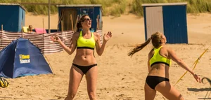 Beach volleyball babes in bikinis
