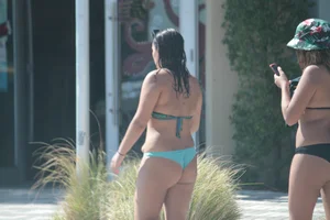 Sexy Florida beach bikini girls, some topless