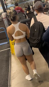Gym Latina with thick ass and legs in spandex shorts OC