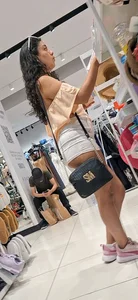 Brunette in white shorts, VPL + cheeks out [oc]