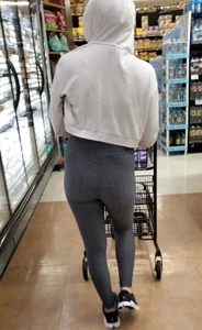 Tight ass in grey tiktok spandex