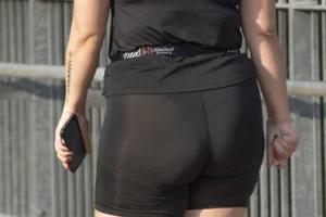 PAWG in see through shorts