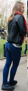 Tight blue jeans creepshots compilation
