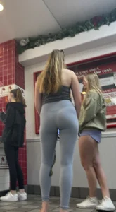 Oblivious teens in line