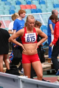 Candid track girls and runners