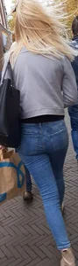 Blonde girl with a good booty