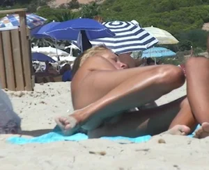 Nude beach and topless girls