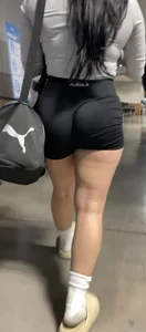 Gym Black Spandex shorts Ass too Phat to not cap (Thick Thighs)