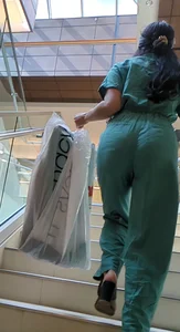 Mall Baddie in Jumpsuit Walking Up The Stairs