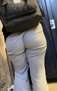 More Shots Of The Somewhat Jiggly College Girl In Loose Grey Sweats