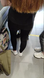 Booty And Skinny Legs in Black Jeans Creepshot