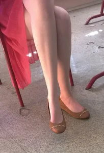 Gorgeous Legs of a College Girl in a Dress And Flats Pics