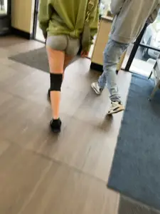 Petite tight Latina with wedgie in spandex