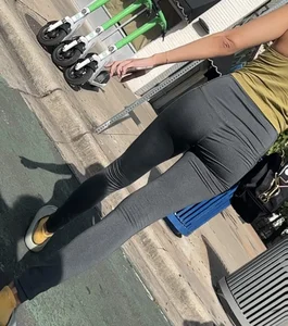 Tight ass found on the bus with slight VPL
