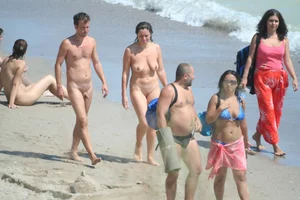 Nude beach and topless girls