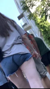 Cute Bubble With Tight Jean Shorts Wedgie (OC)