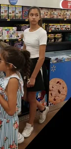 Skinny teen at the supermarket photos