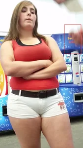 Chubby Girl in Mini Shorts Creepshot