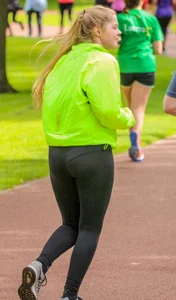 Candid track girls and runners