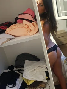 Fit Booty in Panties Bedroom Mirror Selfie