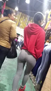 Latina in tight leggings…VPL