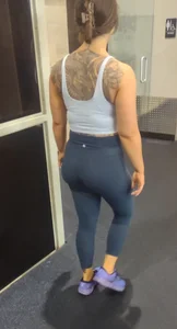 2 gym pawgs on treadmill side by side