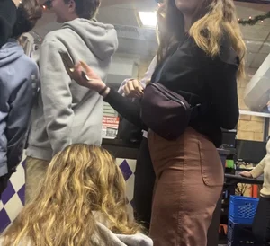 Skinny teens in the arcade