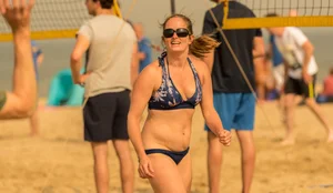 Beach volleyball babes in bikinis