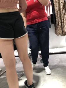 Hot Booty in Spandex Shorts and Sexy Legs Store Creepshot