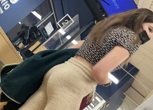 Cute teen in fuzzy pants