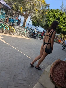 Camel toe Unreal in Thong Bikini