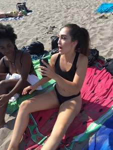 Hot skinny girl at the beach sneaky photo