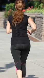 Sexy runners in spandex with nice asses, see through leggings and vpl