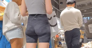 Red head babe with tight Ass in LULU Shorts   / not Oc