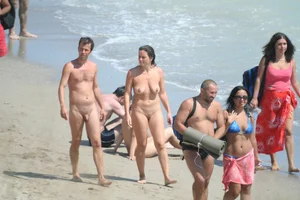 Nude beach and topless girls