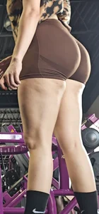 Ass in brown short