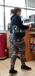 Leggings Fat Ass Milf RedHead Front And Ass Caps