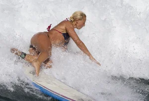 Candid surfer babes on the beach and in bikinis